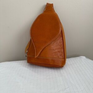 Vera Pelle Rich Brown Leather Convertible backpack